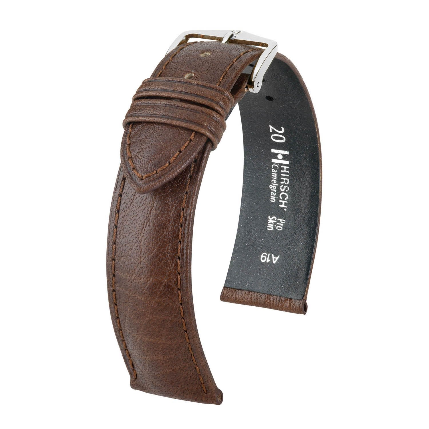 Hirsch Camelgrain Brown No Allergy Leather Watch Band