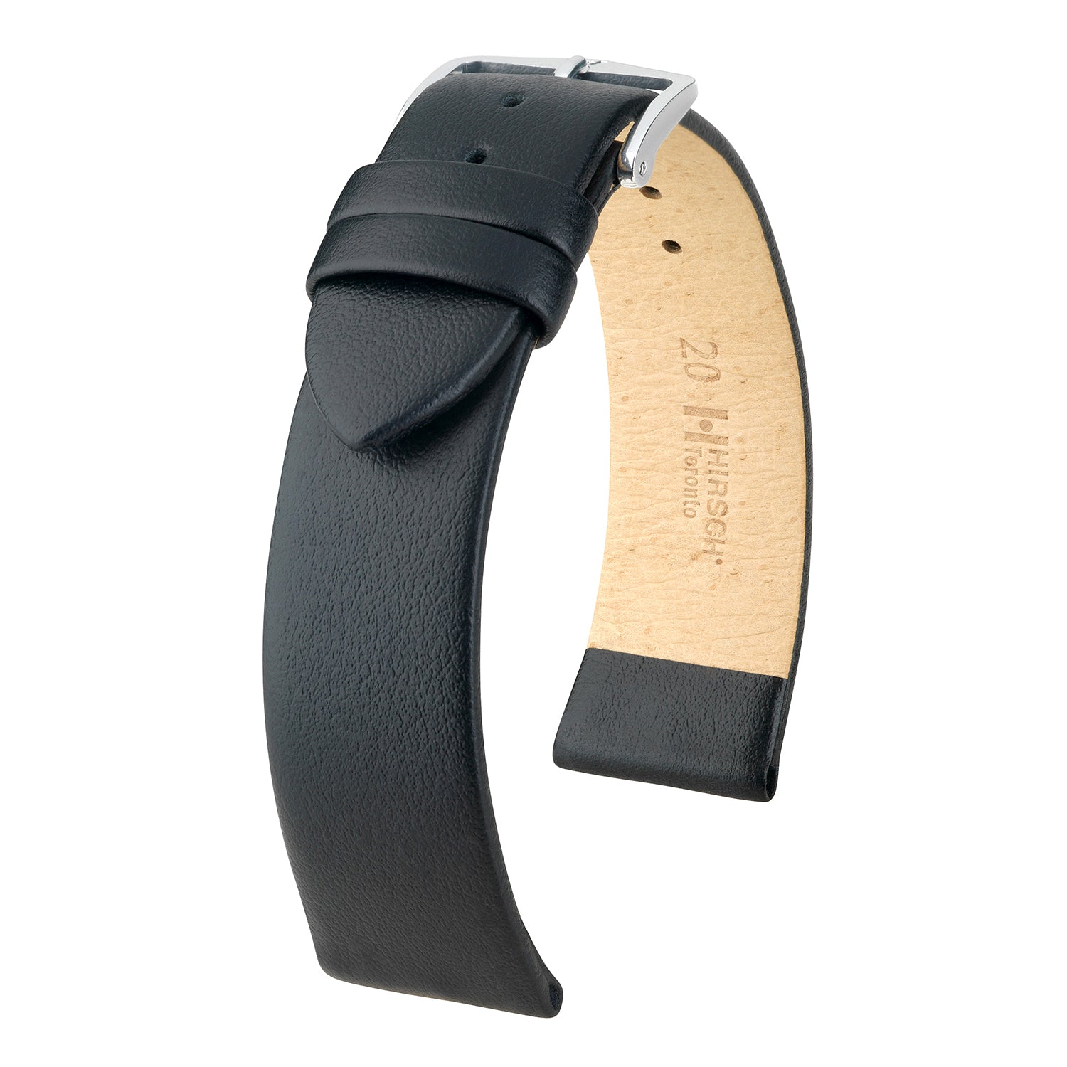 Hirsch Toronto Black Fine-Grained Leather Watch Band