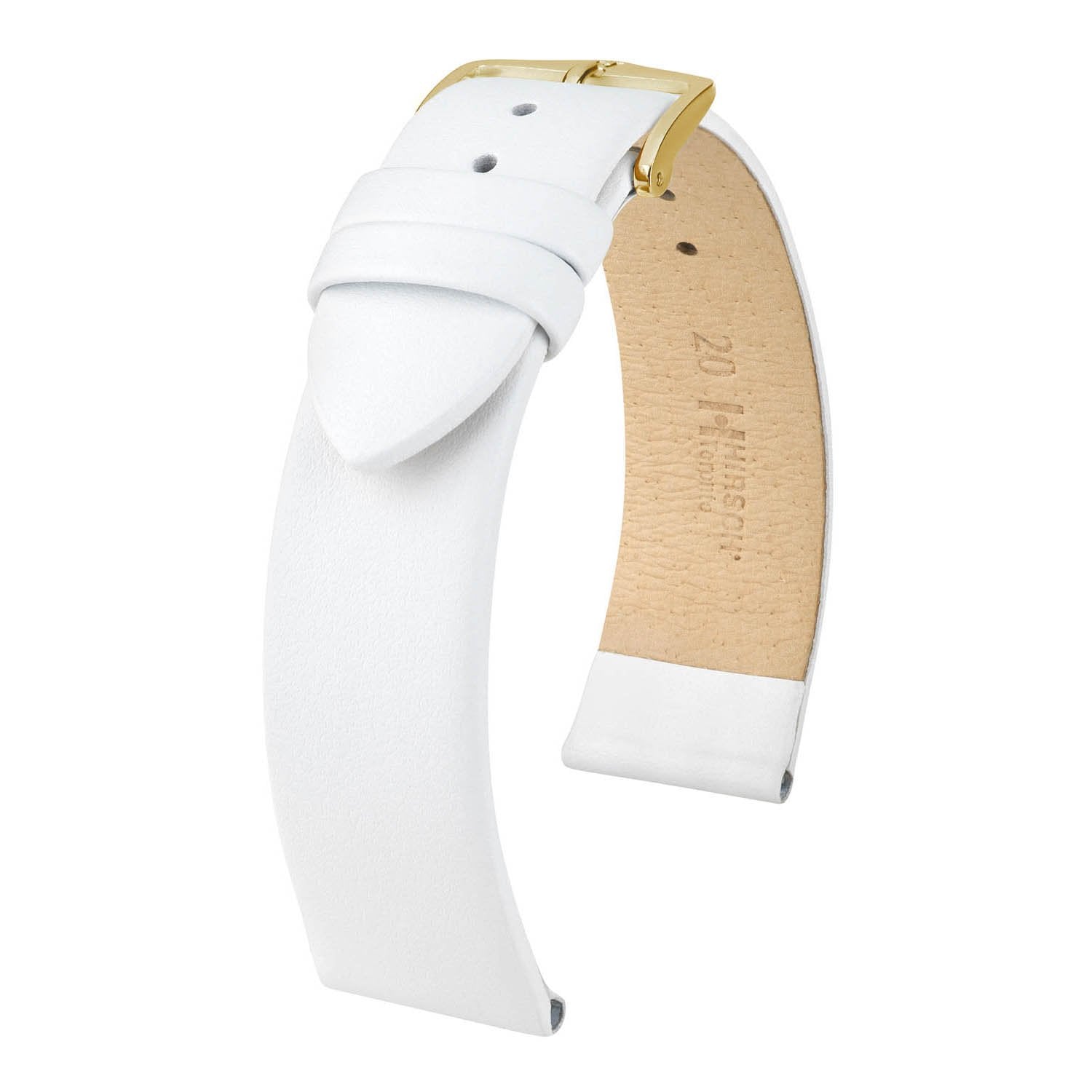 Hirsch Toronto White Fine-Grained Leather Watch Band Length