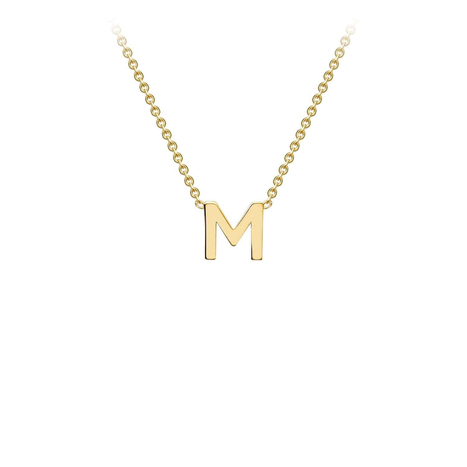 9ct Yellow Gold 'M' Initial Adjustable Letter Necklace 38/43cm