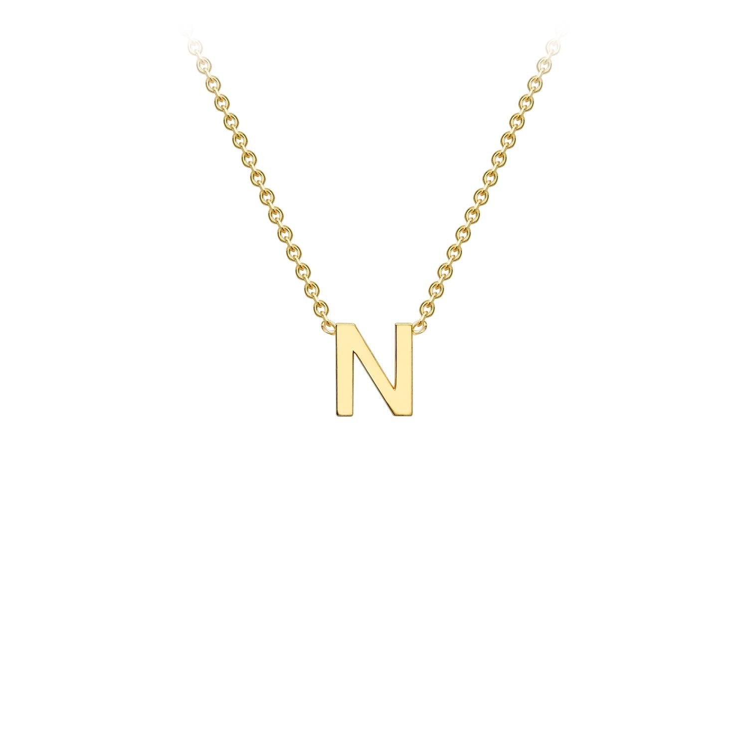 9ct Yellow Gold 'N' Initial Adjustable Letter Necklace 38/43cm