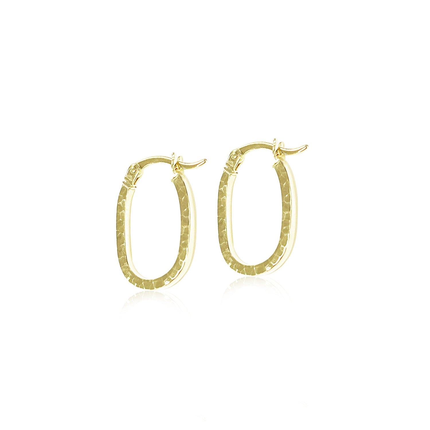 9ct Yellow Gold Diamond Cut Hoop Earrings