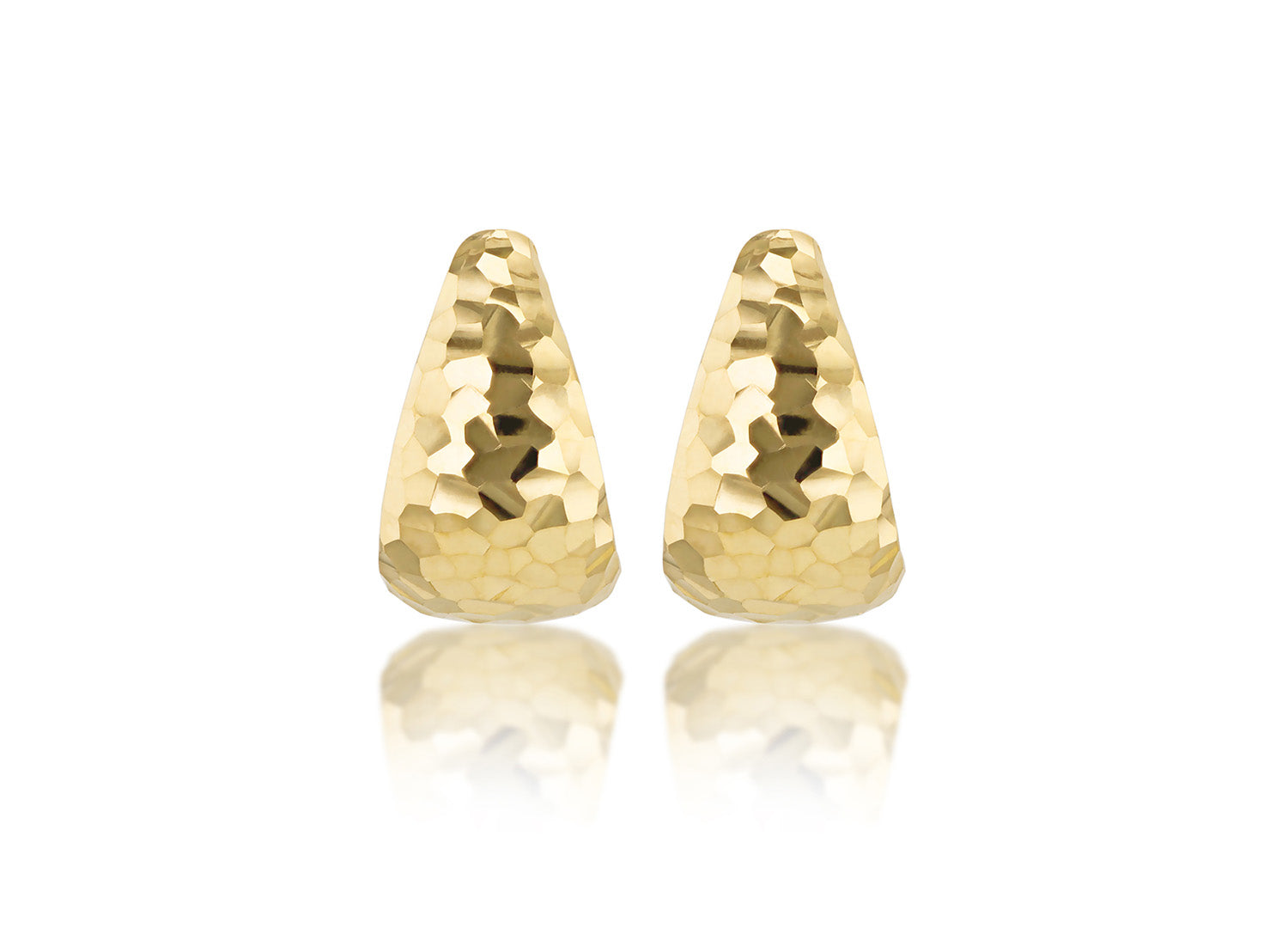 9ct Yellow Gold J Shape Stud Earrings