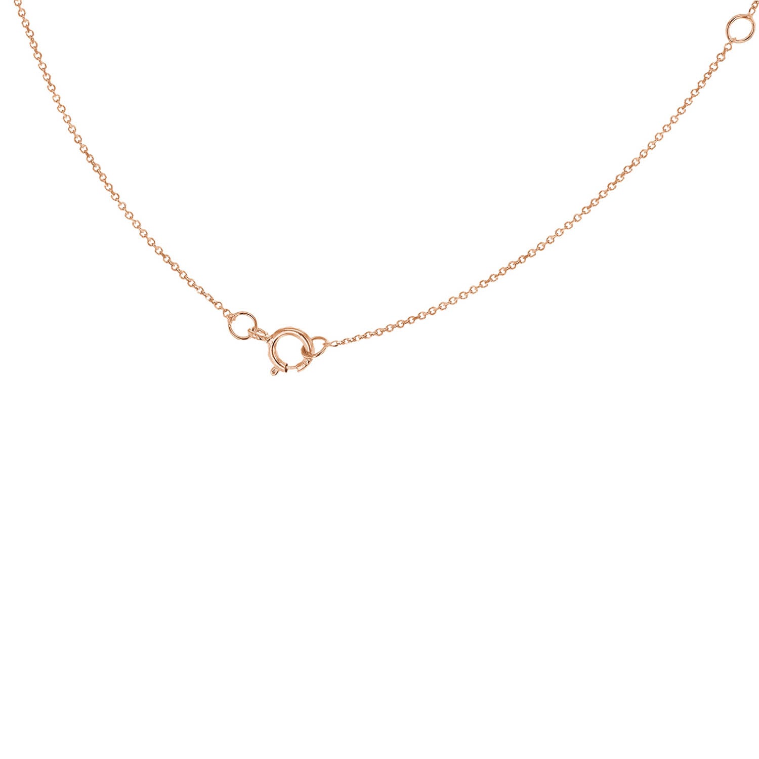 9ct Rose Gold 'X' Initial Adjustable Letter Necklace 38/43cm