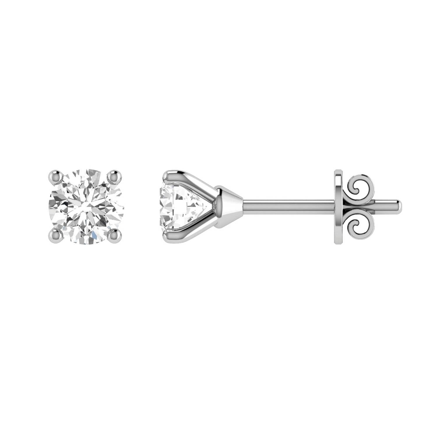 Diamond Stud Earrings with 0.25ct Diamonds in 9ct White Gold - 9WCE25