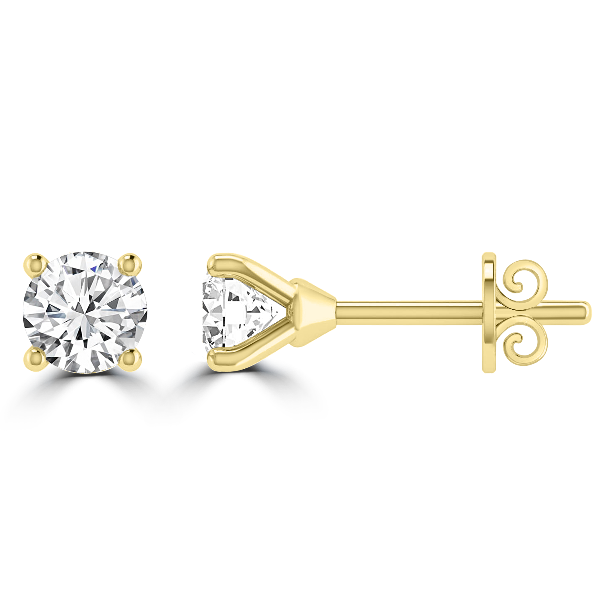 0.33ct GH I1 Diamond 4 Claw Studs in 9ct Yellow Gold