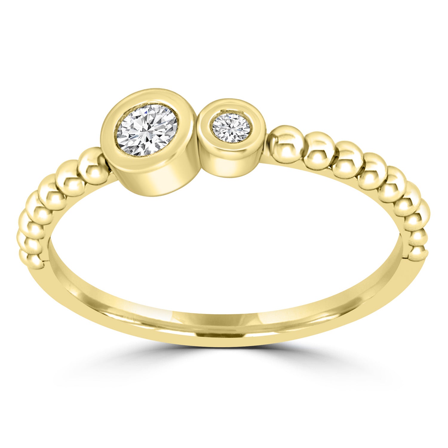 0.1ct GH I1 Diamond Double Bezel Ring in 9ct Yellow Gold