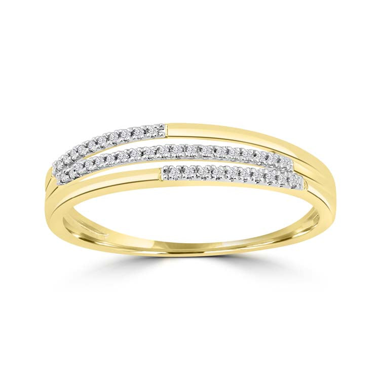 Diamond Ring with 0.06ct Diamonds in 9ct Yellow Gold