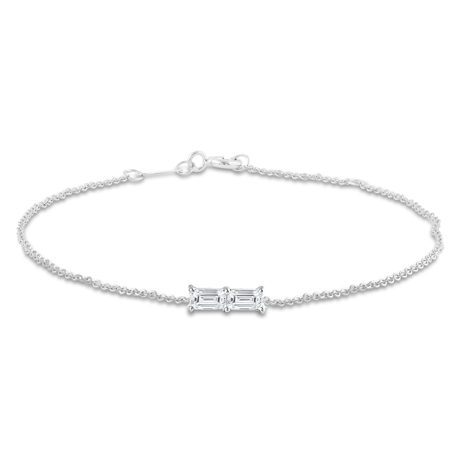 9ct White Gold 0.06ct Diamond Bracelet