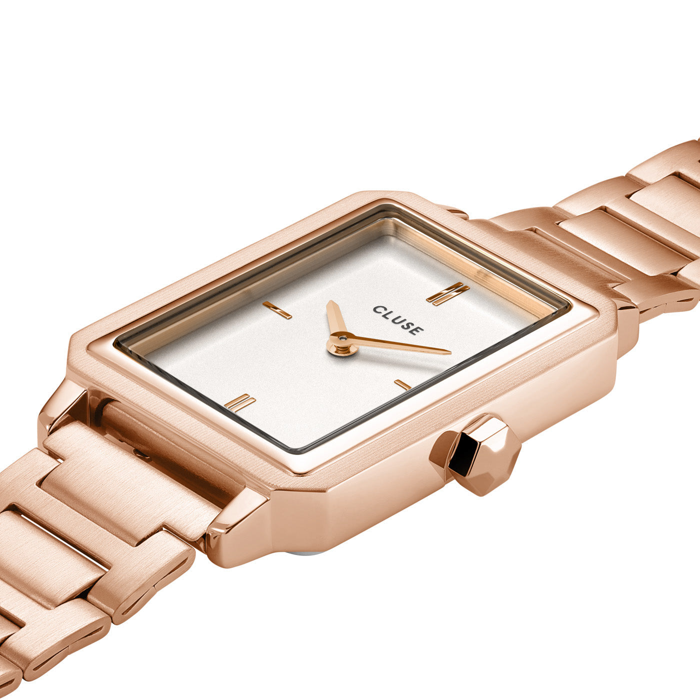 CLUSE Fluette Off White & Rose Gold Steel Link Watch CW11503