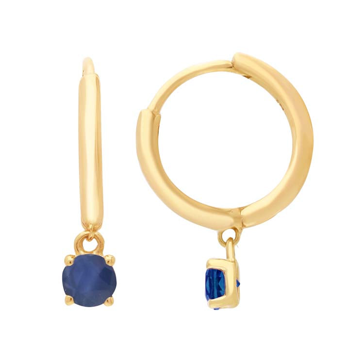 Sapphire Huggie Earrings in 9ct Yellow Gold