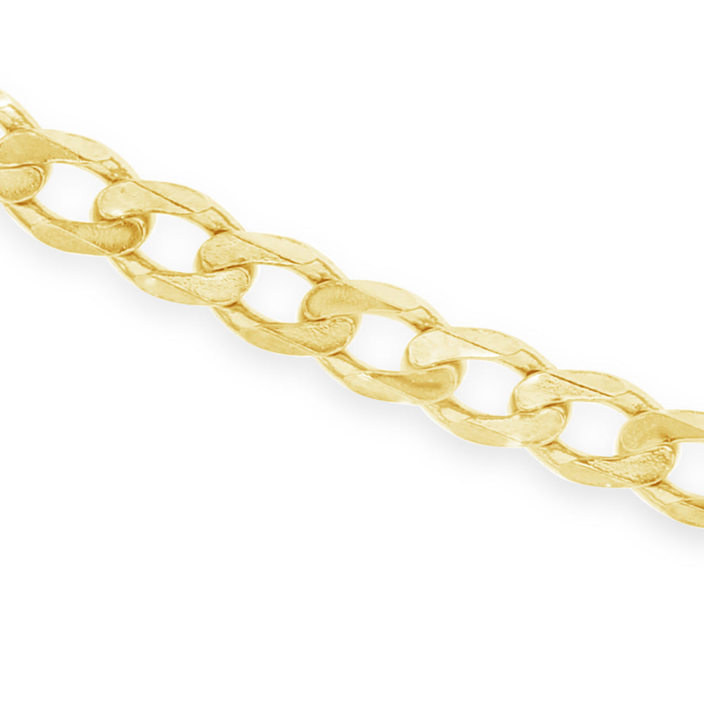 Solid Mens Curb Bracelet in 9ct Gold