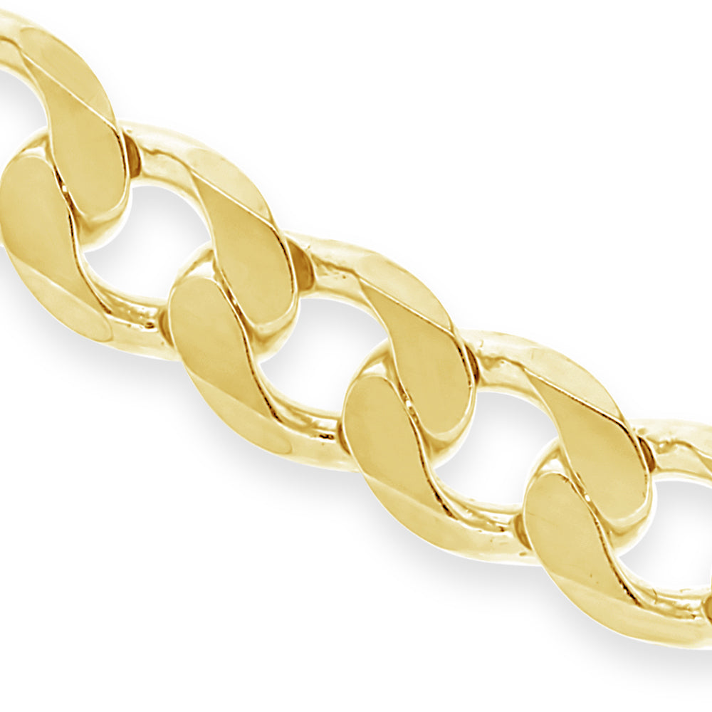 Solid Mens Curb Chain in 9ct Gold