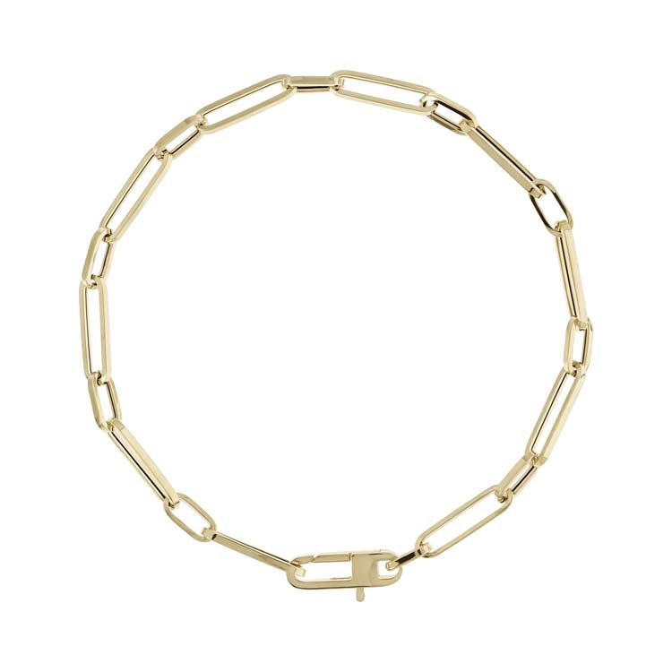 9ct Yellow Gold Paper Link Bracelet 20cm