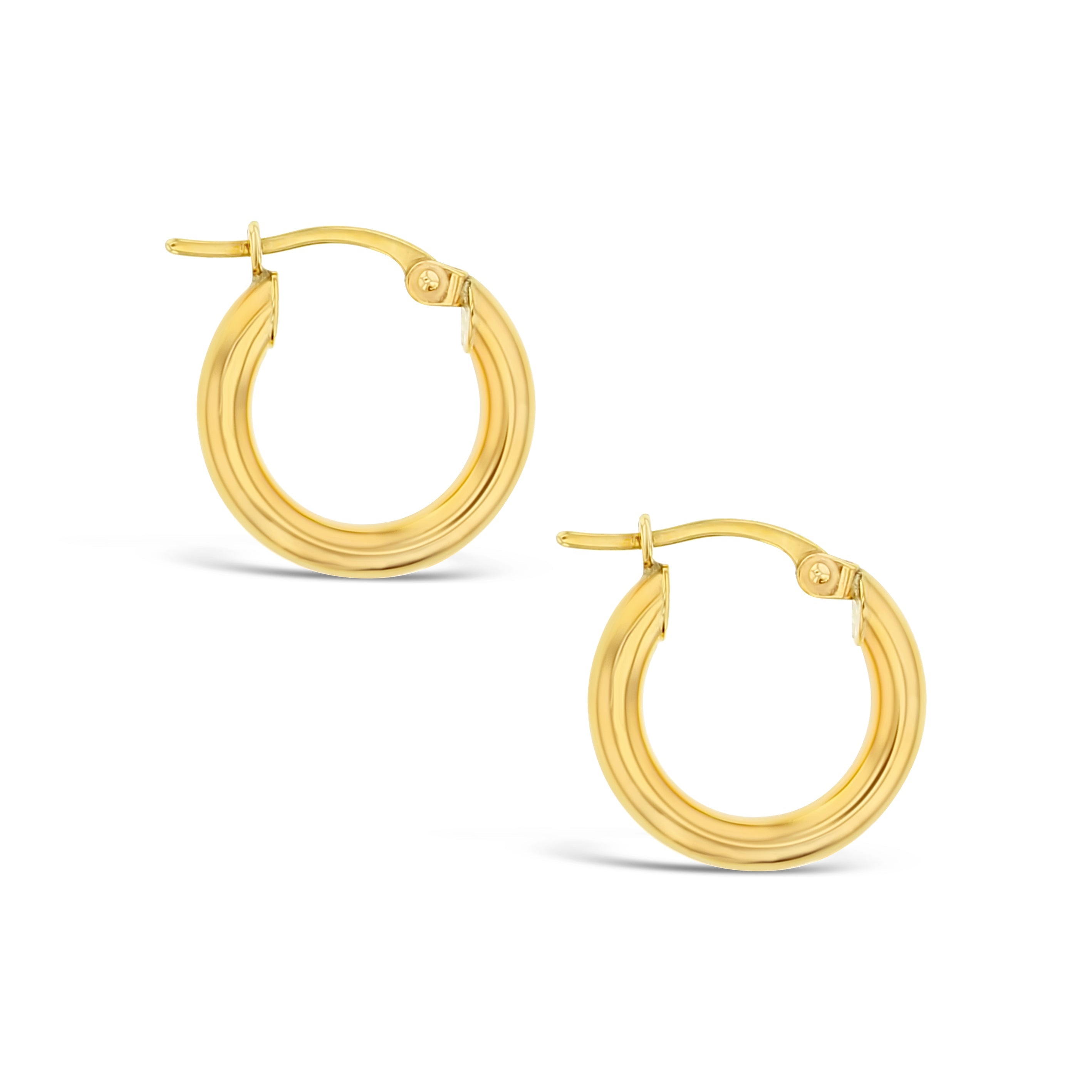 Plain 10mm Hoop Earrings in 9ct Gold