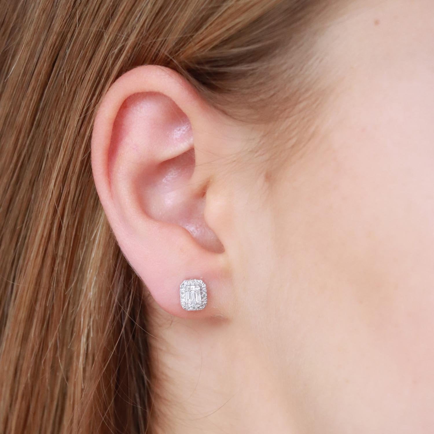 Stud Earrings with 0.33ct Diamonds in 9K White Gold